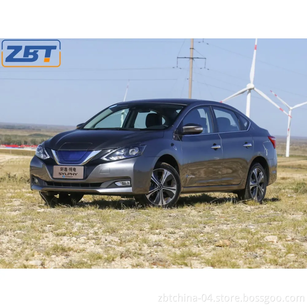 LHD Sylphy Nedc 338km High Speed Sedan 4X2 2WD Electric Car Green EV Compact Notchback Autos with 4G Internet